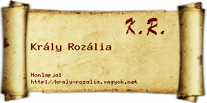 Krály Rozália névjegykártya